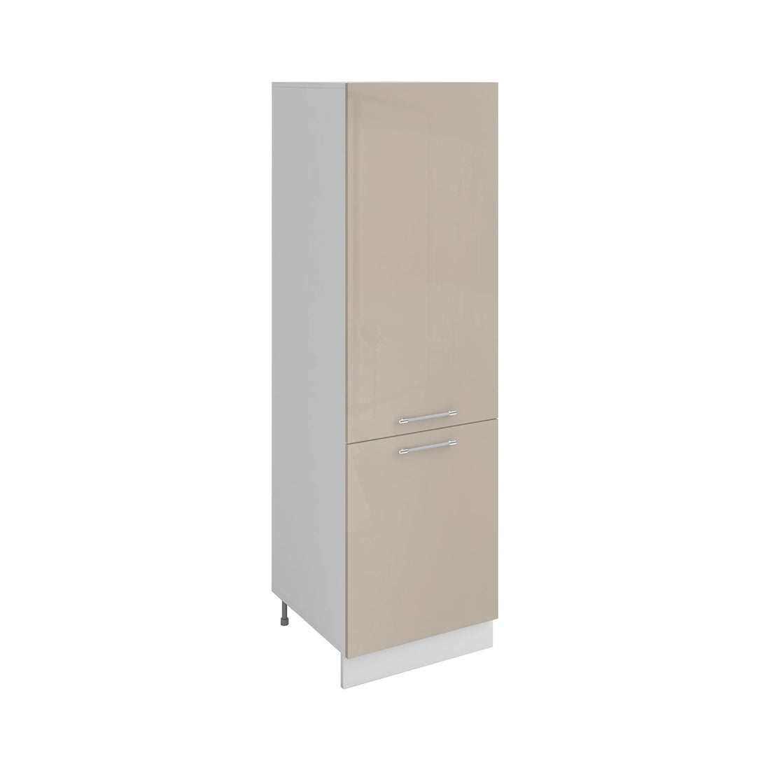 Meuble de cuisine colonne de frigo taupe laqué 2 portes L 60 x H 200 cm