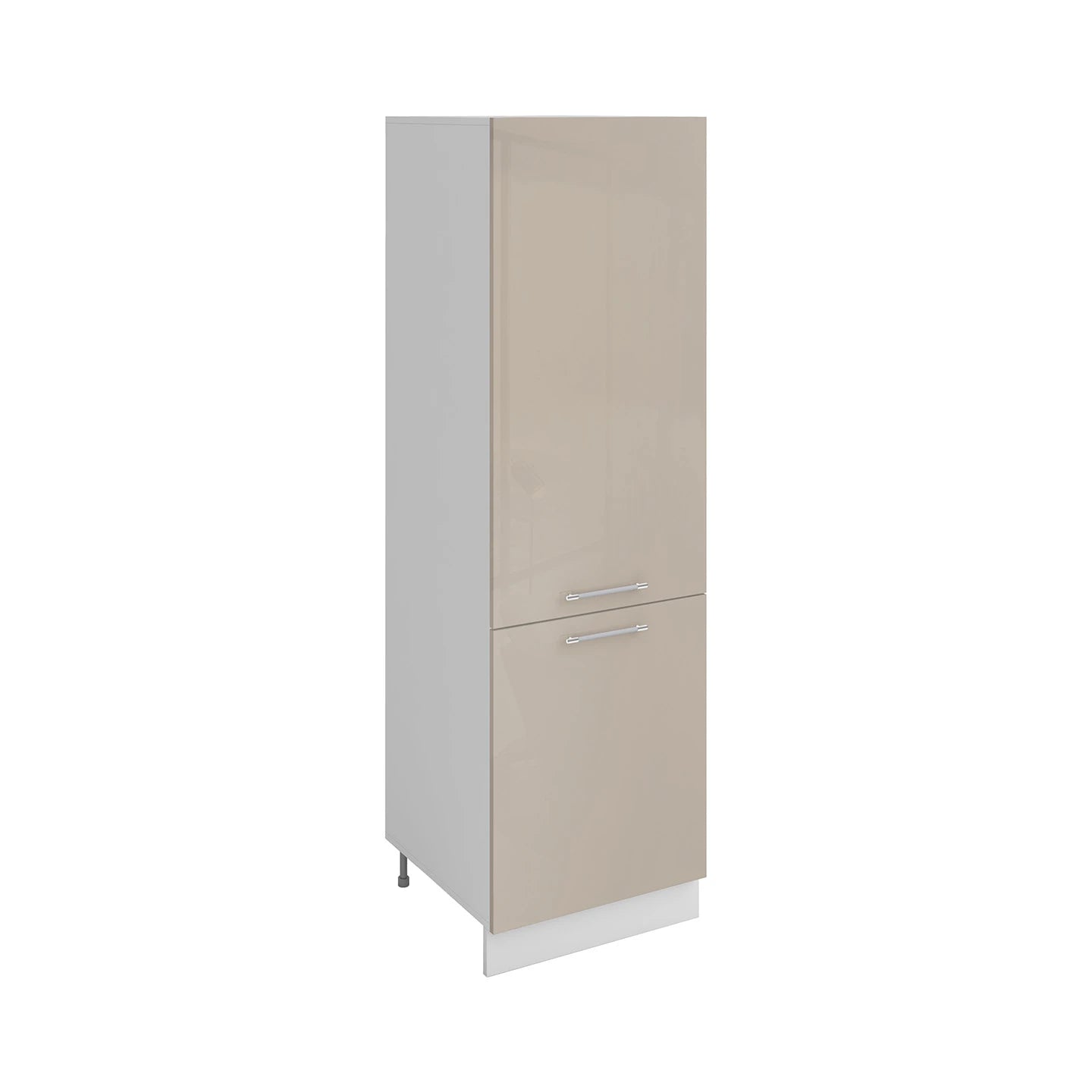 Meuble de cuisine colonne de frigo taupe laqué 2 portes L 60 x H 200 cm