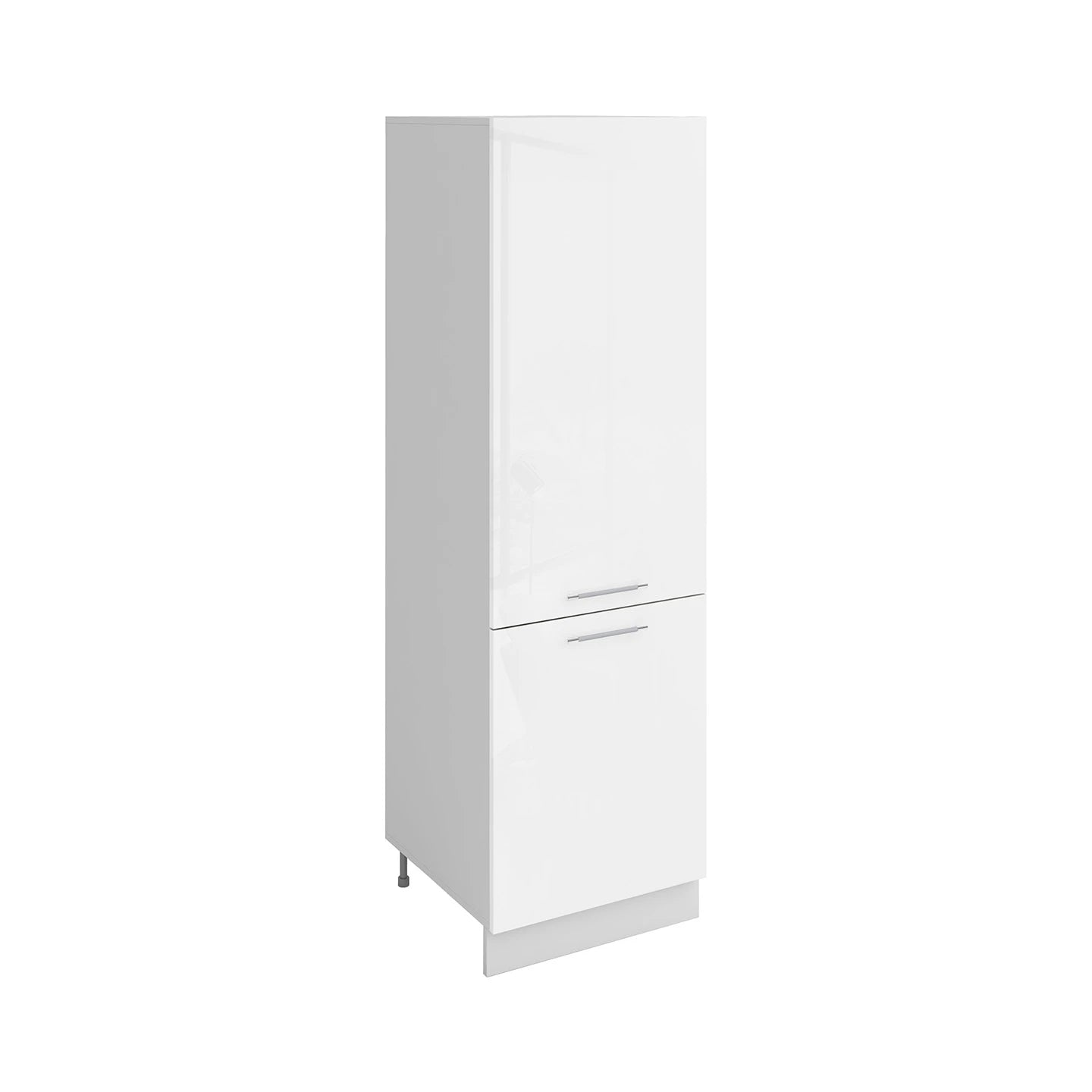Meuble de cuisine colonne de frigo blanc laqué 2 portes L 60 x H 200 cm