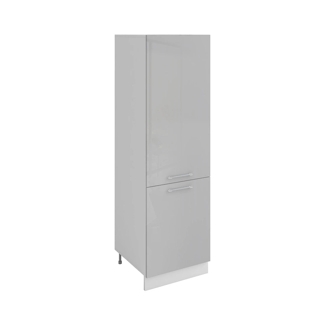 Meuble de cuisine colonne de frigo gris laqué 2 portes L 60 x H 200 cm