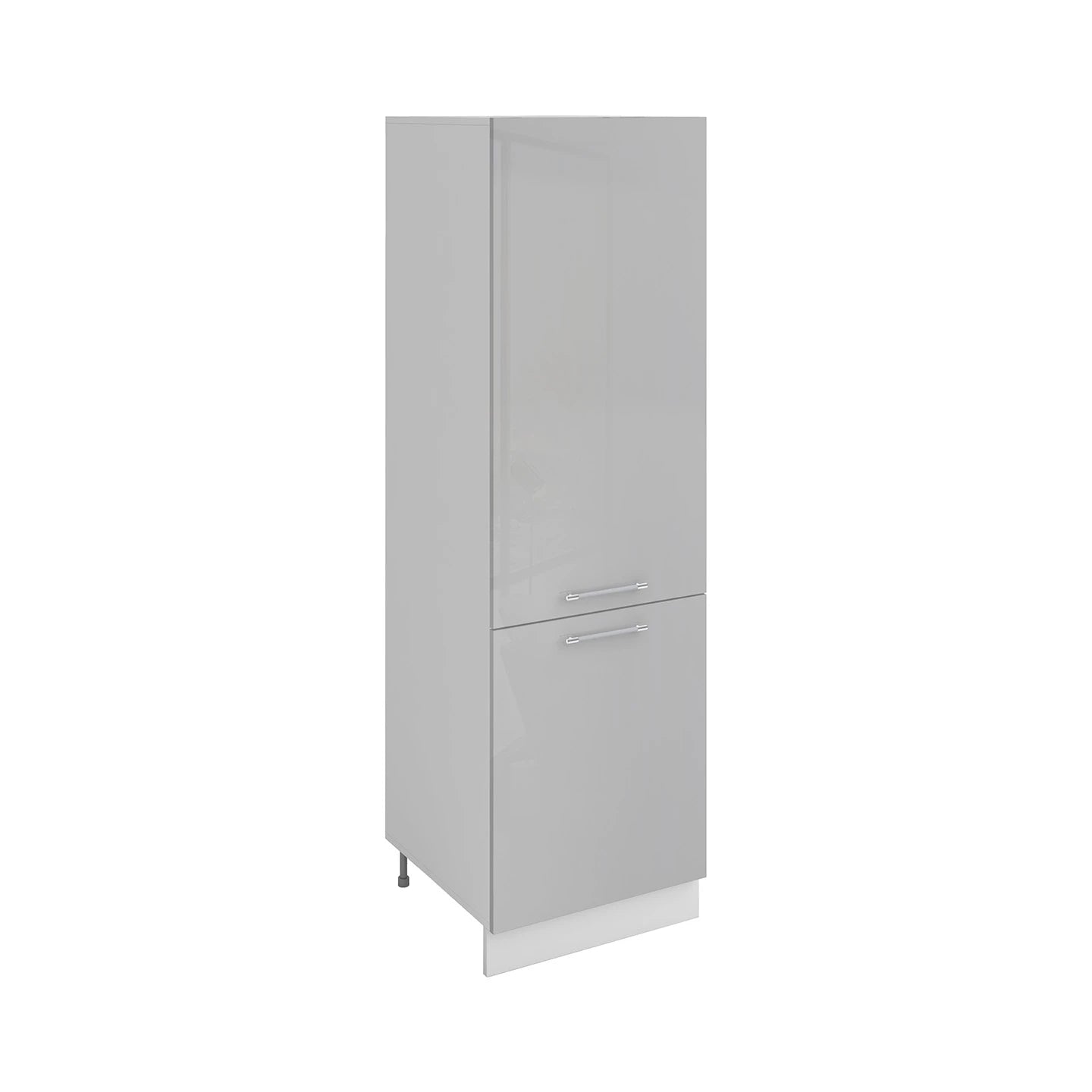 Meuble de cuisine colonne de frigo gris laqué 2 portes L 60 x H 200 cm