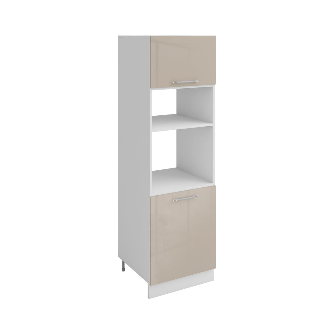 Meuble de cuisine colonne de four - micro-ondes taupe laqué 2 portes L 60 x H 200 cm