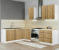 Cuisine d'angle complète 260cm bois clair - 6 meubles avec plan de travail
