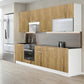 Cuisine complète haut et bas 260 cm – façade bois clair, 8 meubles, poignées inox