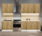 Cuisine complète bois clair – 280 cm – 6 meubles avec sous évier