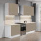 Cuisine complète haut et bas 280 cm – façade sable mat – 6 meubles