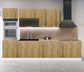 Cuisine complète 300 cm bois clair – 6 meubles + colonne four