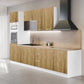 Cuisine complète 300 cm bois clair – 6 meubles + colonne four