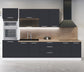 Cuisine complète haut et bas L 300 cm façade gris anthracite – 6 meubles