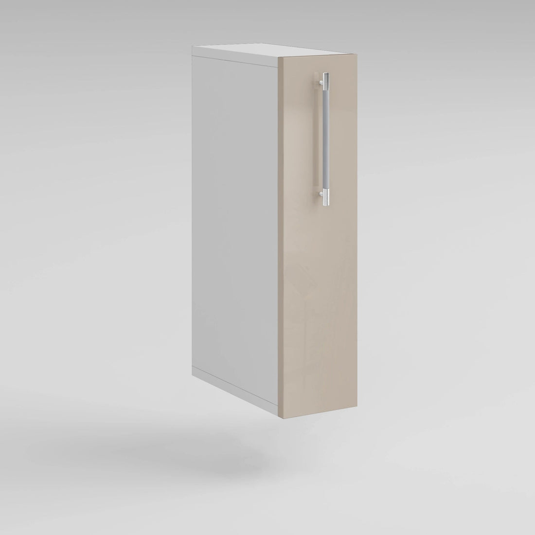 Meuble de cuisine haut taupe laqué 1 porte 2 étagères L 15 x H 72 cm