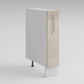 Meuble bas de cuisine taupe laqué 1 porte panier coulissant Inox L 15 x H 72 cm