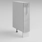 Meuble bas de cuisine gris laqué 1 porte panier coulissant Inox L 15 x H 72 cm