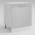Meuble de cuisine sous évier gris laqué 1 porte 2 étagères L 60 x H 72 cm