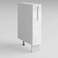 Meuble bas de cuisine blanc laqué 1 porte panier coulissant Inox L 15 x H 72 cm