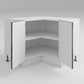 Meuble d'angle de cuisine ouvert blanc laqué 2 portes 2 étagères L 90 x H 72 cm