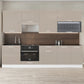 Cuisine complète haut et bas 260cm 8 meubles dont sous évier, façade laquée Beige, Poignées inox et pieds fournis