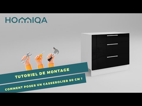 Comment poser un casserolier - meuble de cuisine 80 cm REF CAS80 tutoriel débutant par Homiqa