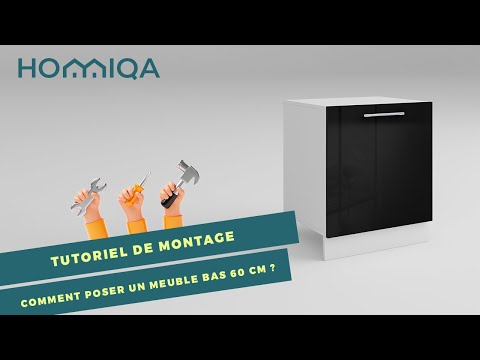 Comment poser un bas de 60 - meuble de cuisine 60 cm REF B60 tutoriel débutant par Homiqa